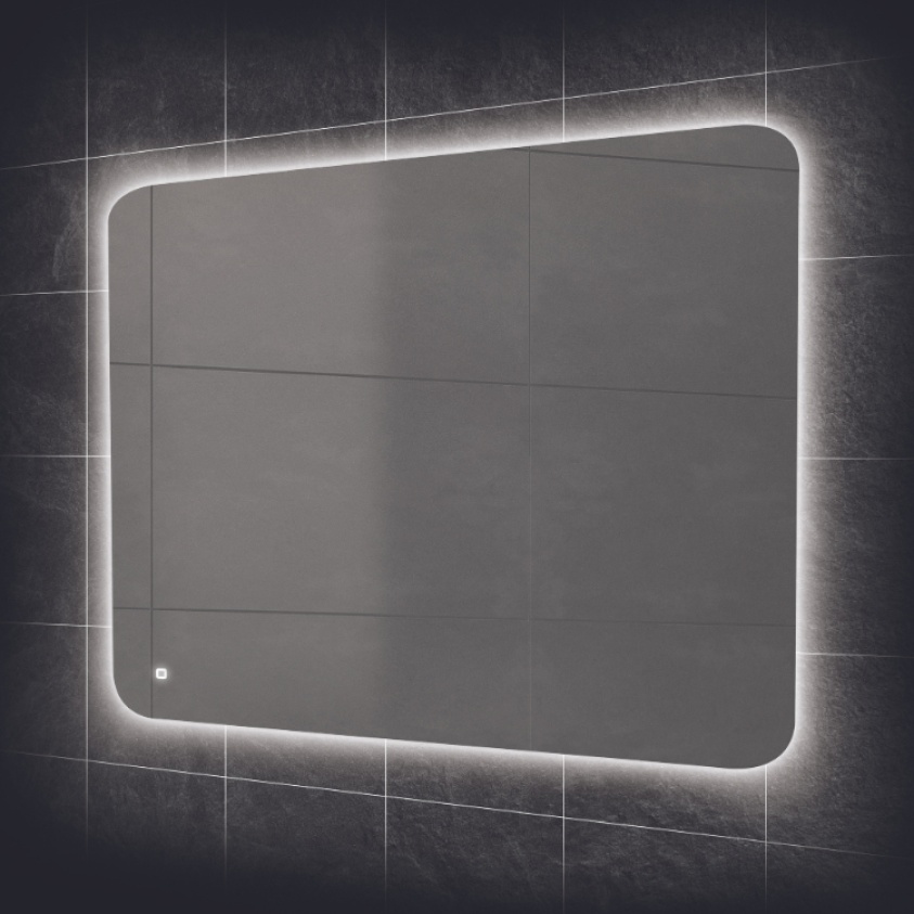 Close up product image of the HIB Ambience 900mm LED Bathroom Mirror